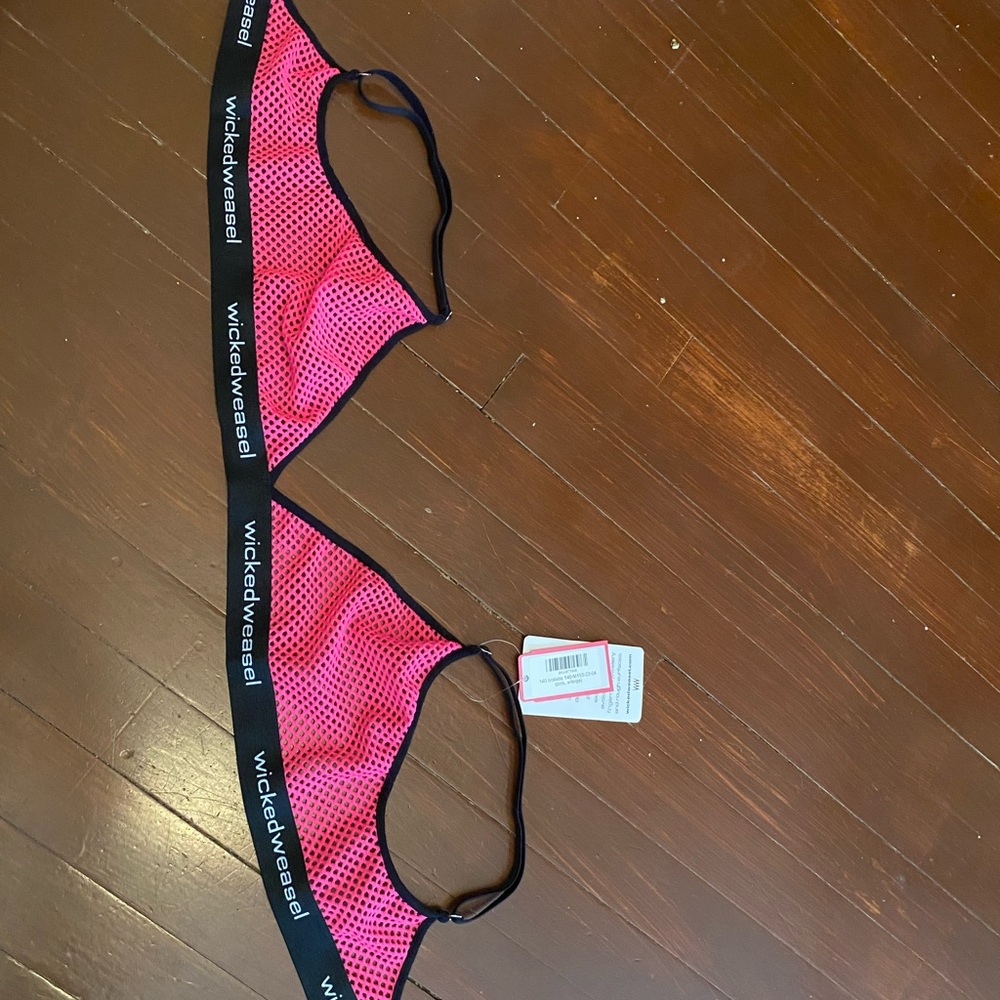 Wicked Weasel Pink Mesh Bikini top